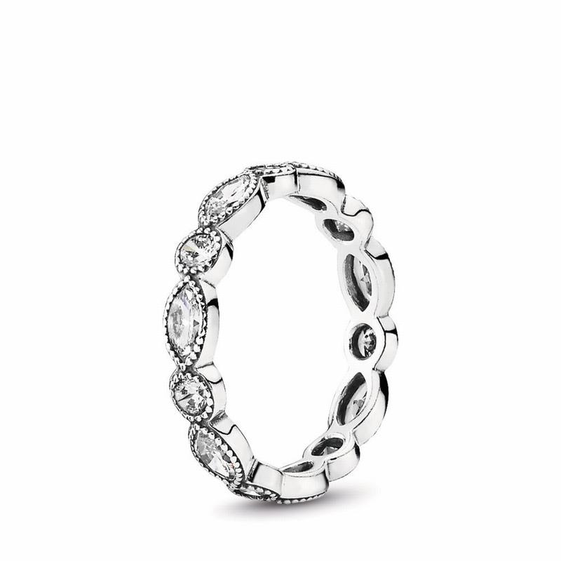 Pandora Allustackable Ring Brilliant Marquise Stackable Ring - Sterling Silver/Cubic Zirconia - Cana